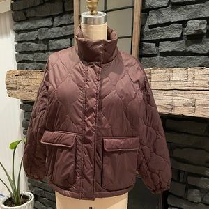 Old Navy Brown Packable Puff Coat